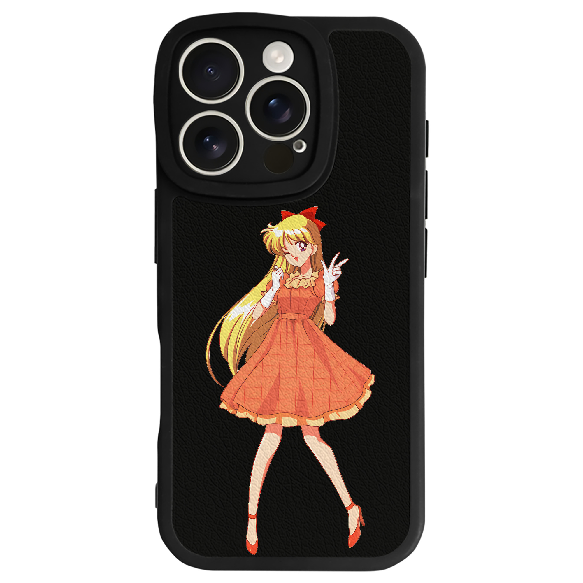 （画像用） 美少女戦士セーラームーン 愛野 美奈子 あいの みなこ Sailor Moon Aino Minako 【iPhone 16シリーズ対応】シリコンスマホケース（レザー調） 材質：シリコン